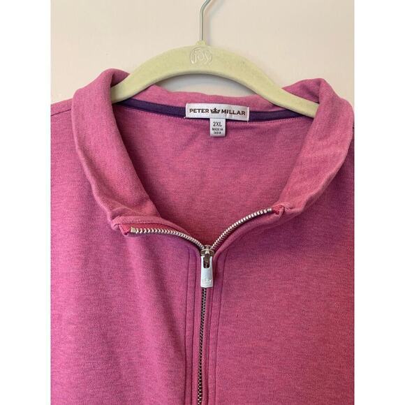 Peter Millar 1/4 Zip Pullover Pink Purple Long Sleeve Golf XXL - Picture 3 of 5